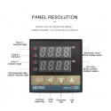REX-C100 SSR Output PID Intelligent PID Temperature Controller 110-240V 0~999. With type  K Sensor, heatsink and 40A SSR