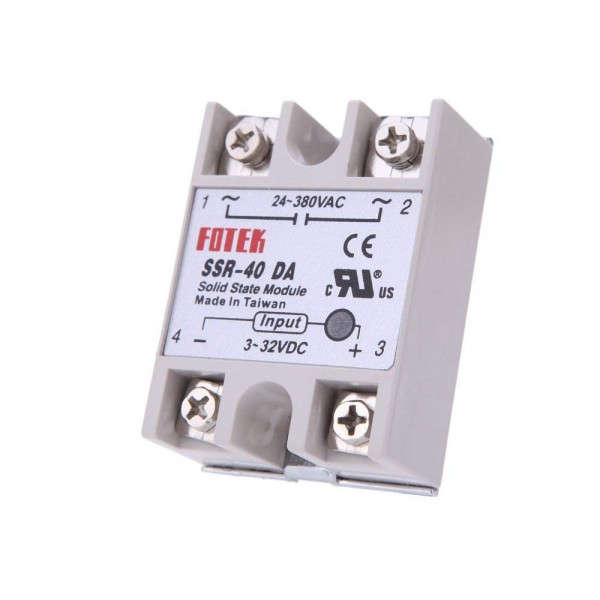 Solid state relay SSR-40DA AC 24-480V for PID Temperature Controller, Input: DC 3-32V
