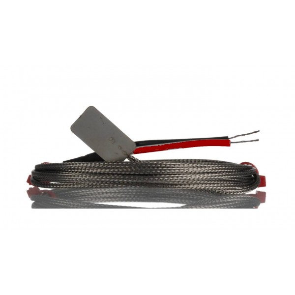Thermocouple Type J 10mm x 40mm plate With 1500mm Steel Braided High Temperature Cable